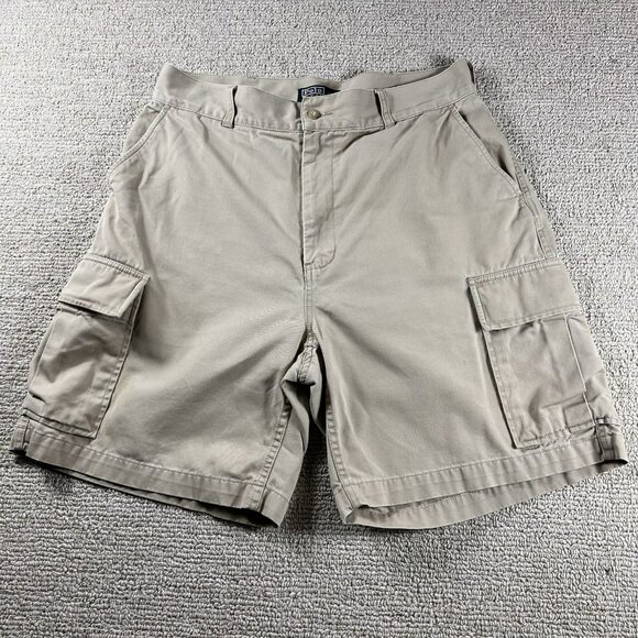 Polo Ralph Lauren Other - Polo Ralph Lauren Flat Front Cargo Shorts Pockets Beige Men’s Size 34 x 8